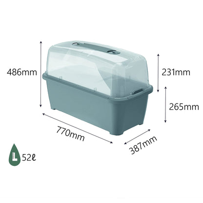 Urban garden with 52-litre greenhouse in polypropylene 77 x 38 x 82 cm, grey colour