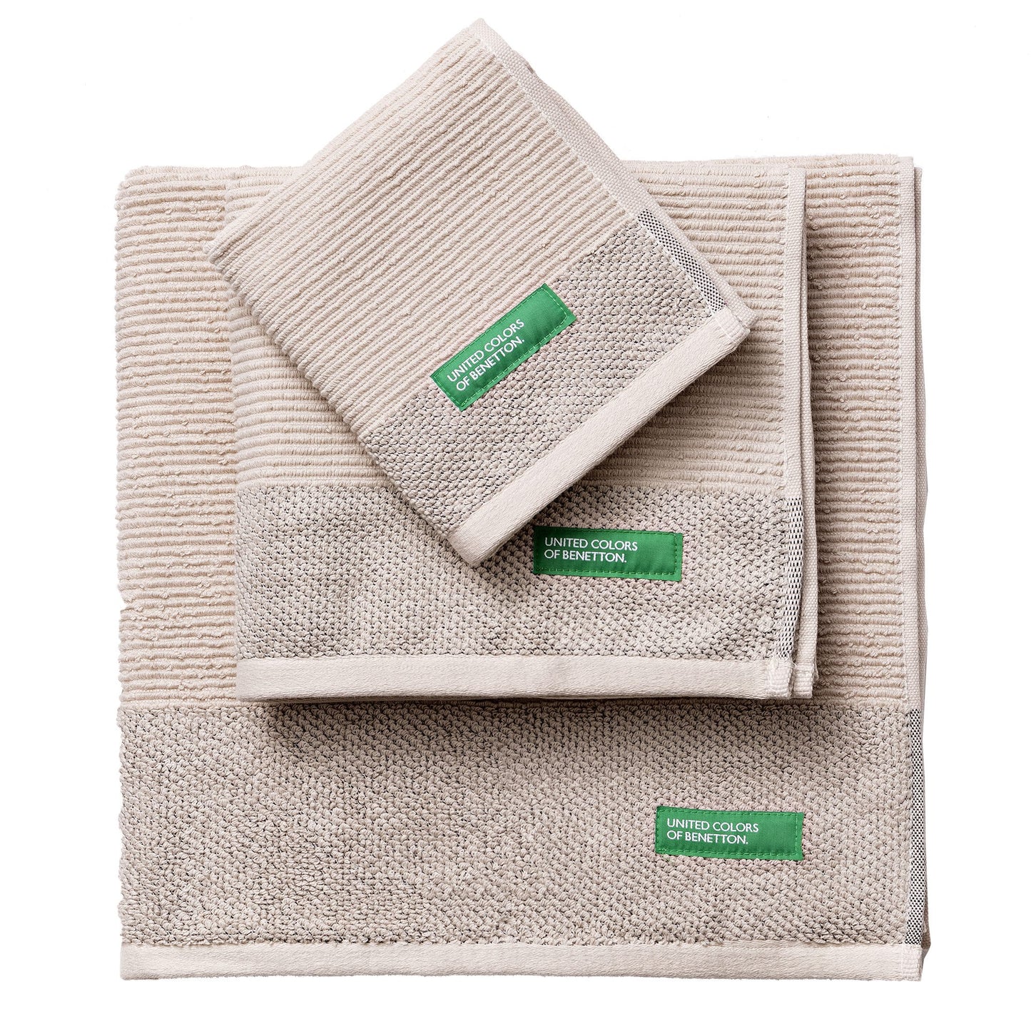 Set de 3 Toallas Benetton de Algodón 450GSM: Toalla Tocador, Lavabo y Baño. Ultra suaves, Absorbentes y Duraderas