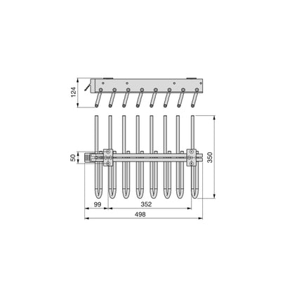 Emuca Removable trouser rack, Right, Steel and Plastic, Painted aluminium