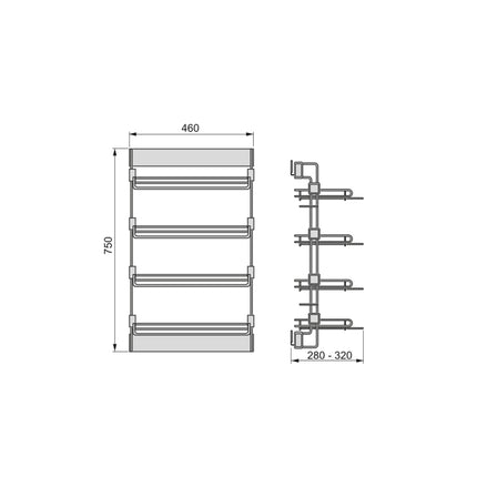 Zapatero lateral extraíble armarios y vestidores Hack