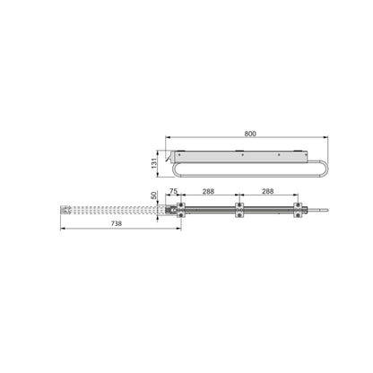 Emuca Removable hanger for deep wardrobe Self, L800mm, Steel and Plastic, Black painted