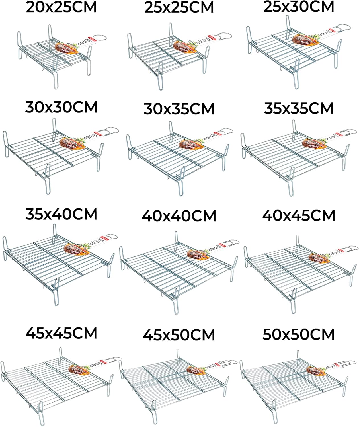 BARBECUE GRILL 25X30CM DOUBLE ZINC PLATED