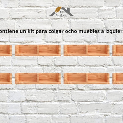 VicHome Juego colgador para muebles de cocina armarios percheros estantes, escuadra+placa de montaje. Herraje para pared suspendido oculto, montaje resistente