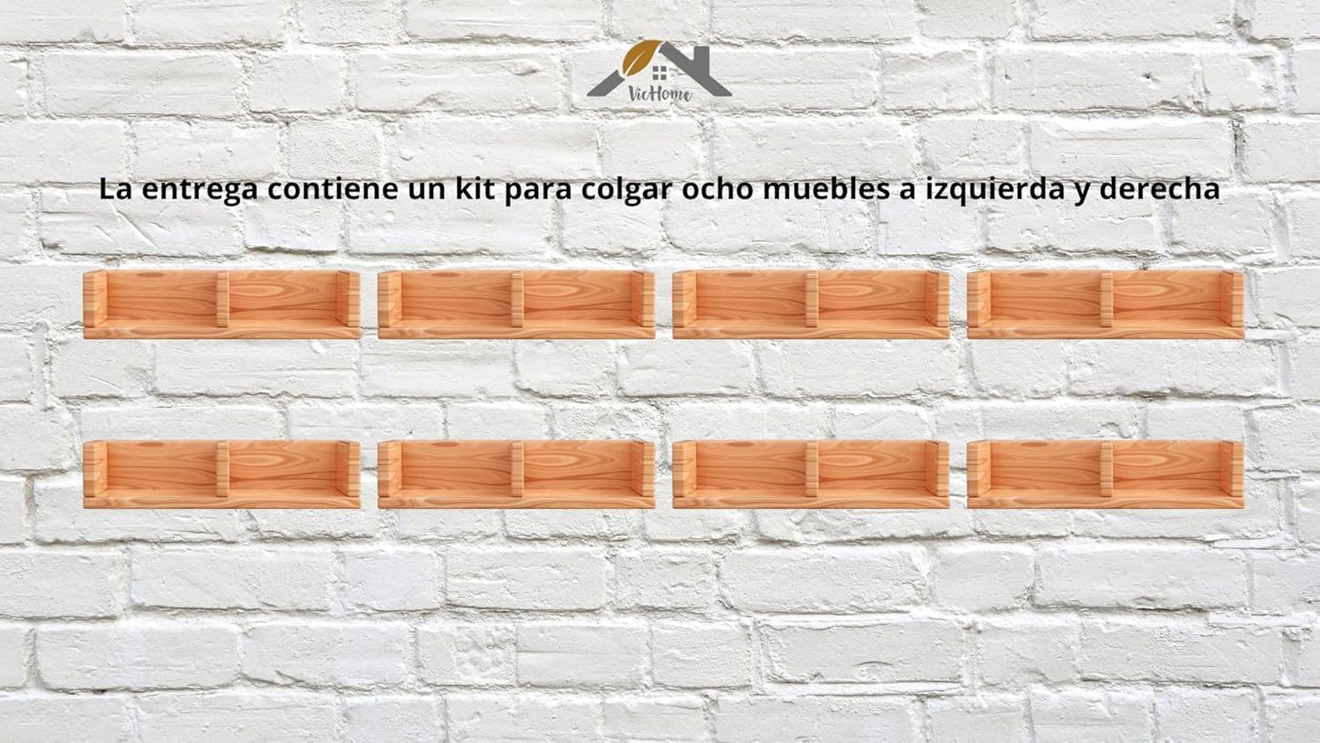 VicHome Juego colgador para muebles de cocina armarios percheros estantes, escuadra+placa de montaje. Herraje para pared suspendido oculto, montaje resistente