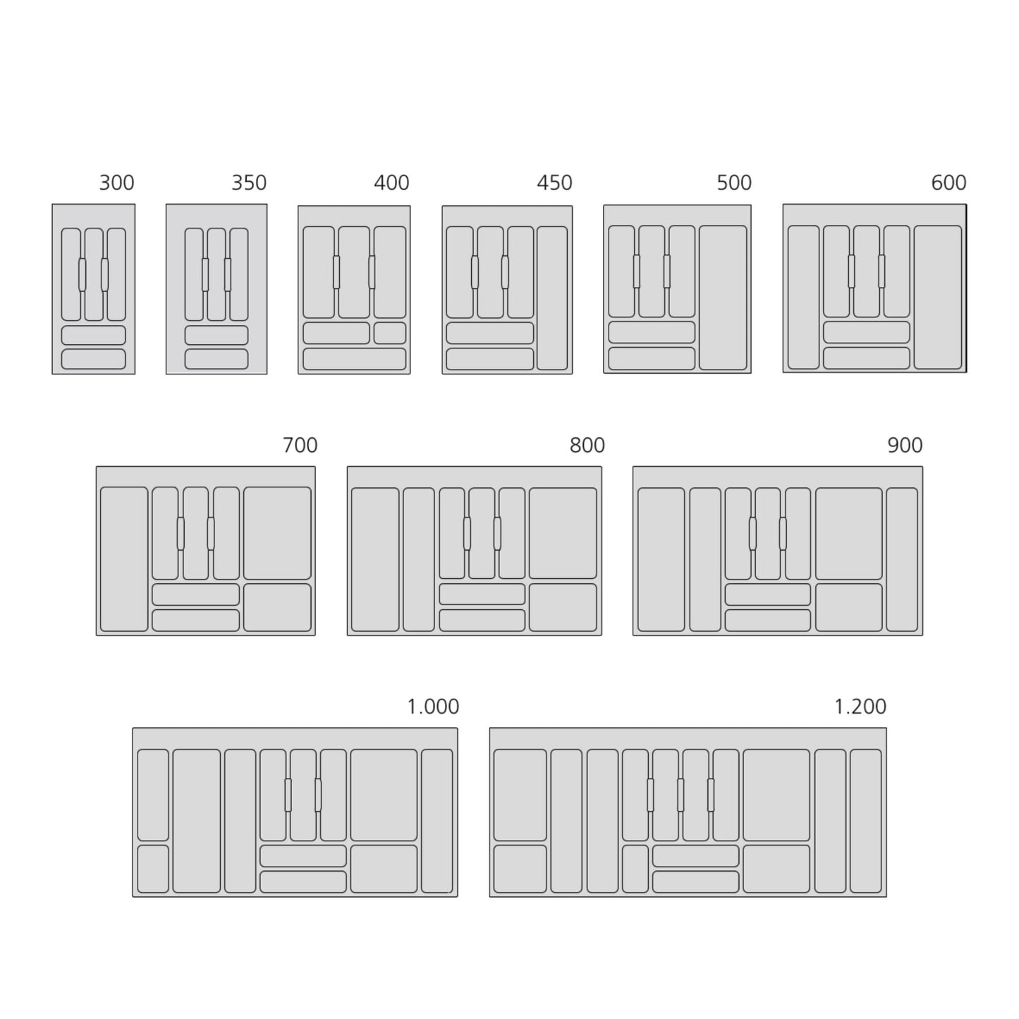 Emuca Optima cutlery holder for adaptable universal drawer