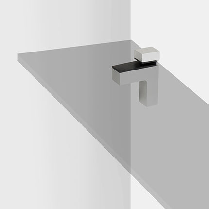 Conjunto de suportes para prateleiras Emuca Squad 2 de madeira ou vidro, plástico e zamak, alumínio pintado