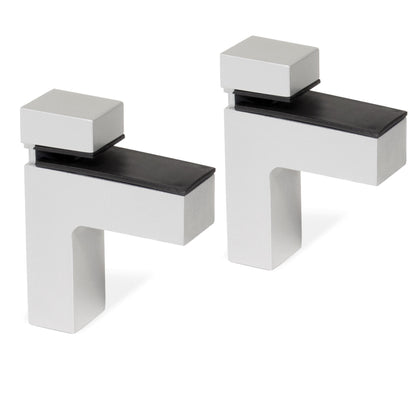 Emuca Set of brackets for Squad 2 wooden or glass shelves, Plastic and Zamak, Painted aluminium