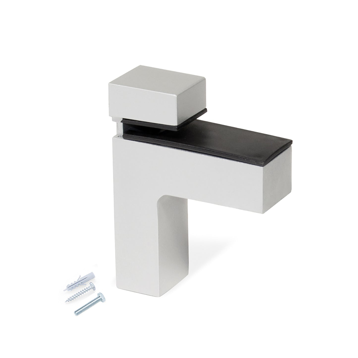 Emuca Set of brackets for Squad 2 wooden or glass shelves, Plastic and Zamak, Painted aluminium