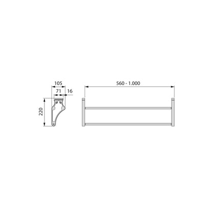 Emuca Self shoe rack for inside wardrobe, Steel and Plastic, Painted aluminium