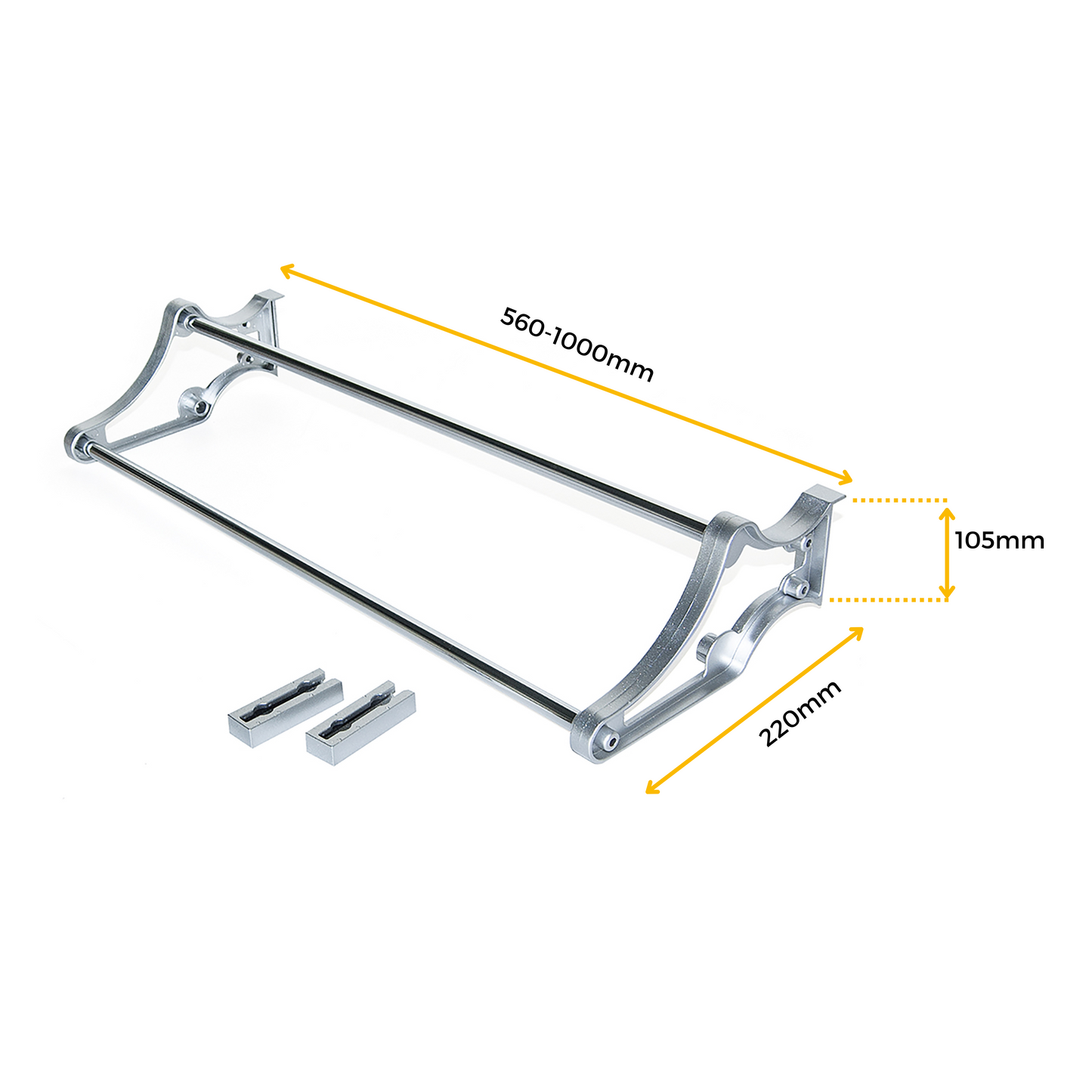 Emuca Self shoe rack for inside wardrobe, Steel and Plastic, Painted aluminium