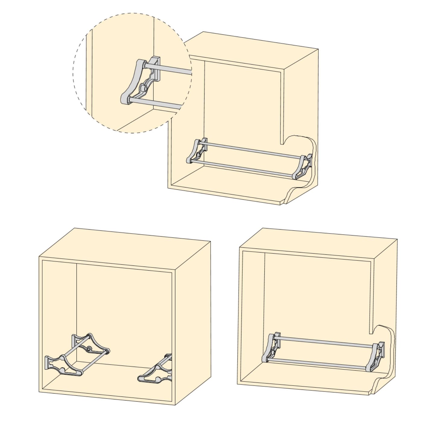 Emuca Self shoe rack for inside wardrobe, Steel and Plastic, Painted aluminium