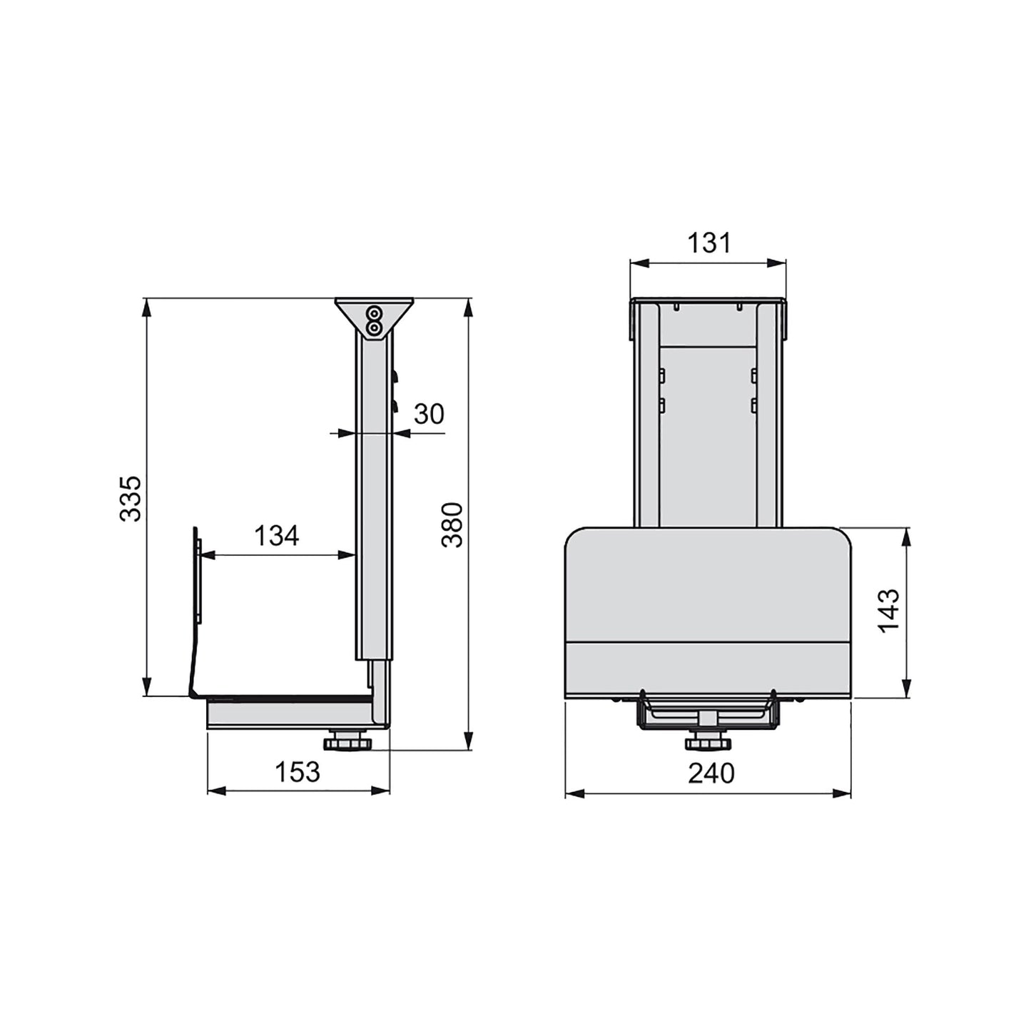 Emuca CPU stand, Steel, Painted aluminium