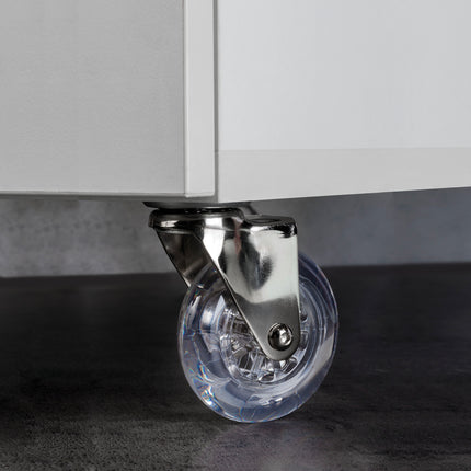 Emuca Set of 4 transparent slip castors with mounting plate, diameter 75mm, steel and plastic