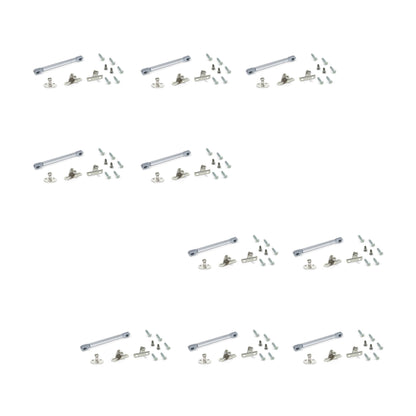 Emuca Set of 10 pistons for folding doors H, 12kg, 100mm travel, with hooks, Steel and Plastic, Metallic grey