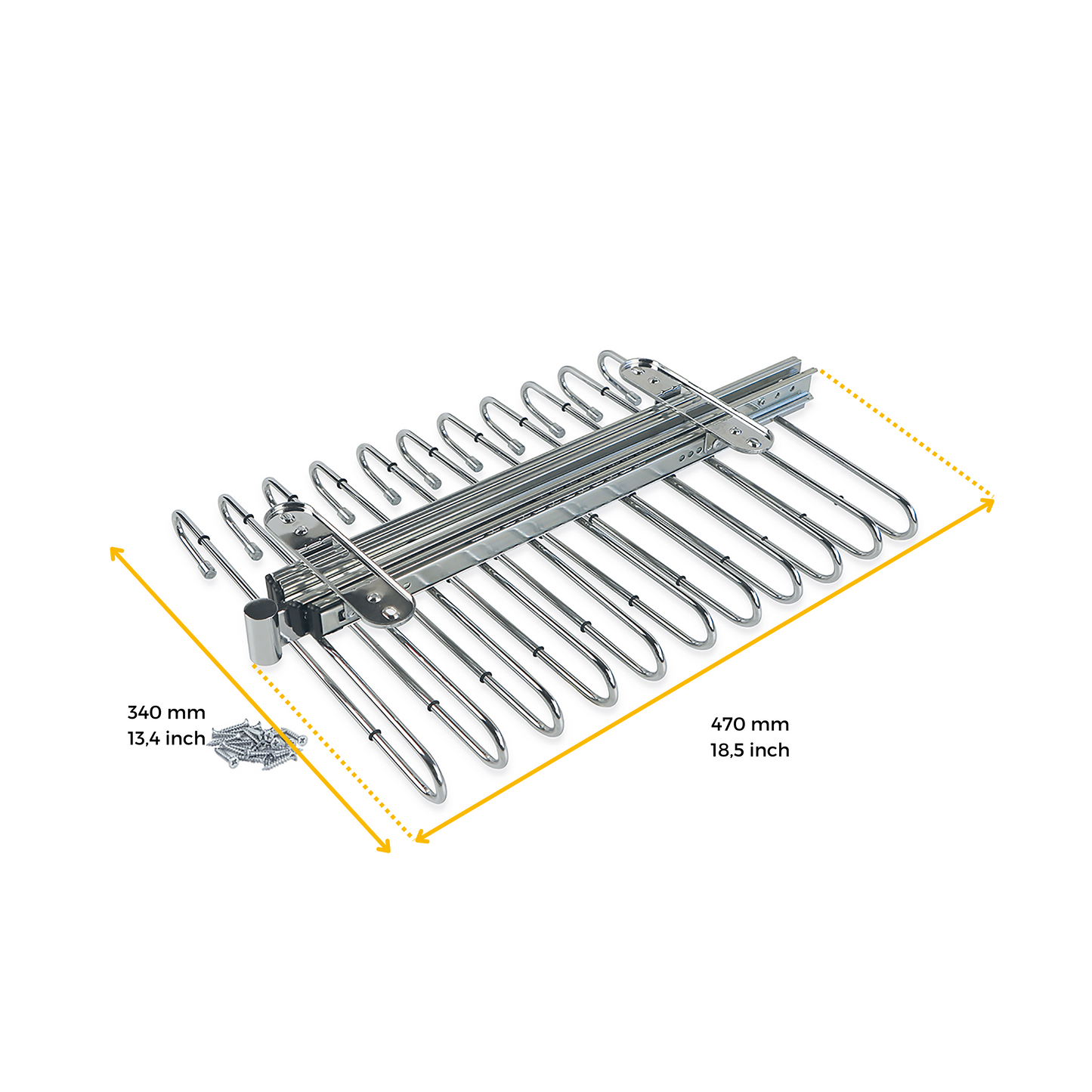 Emuca Removable trouser rack, Steel, Chrome