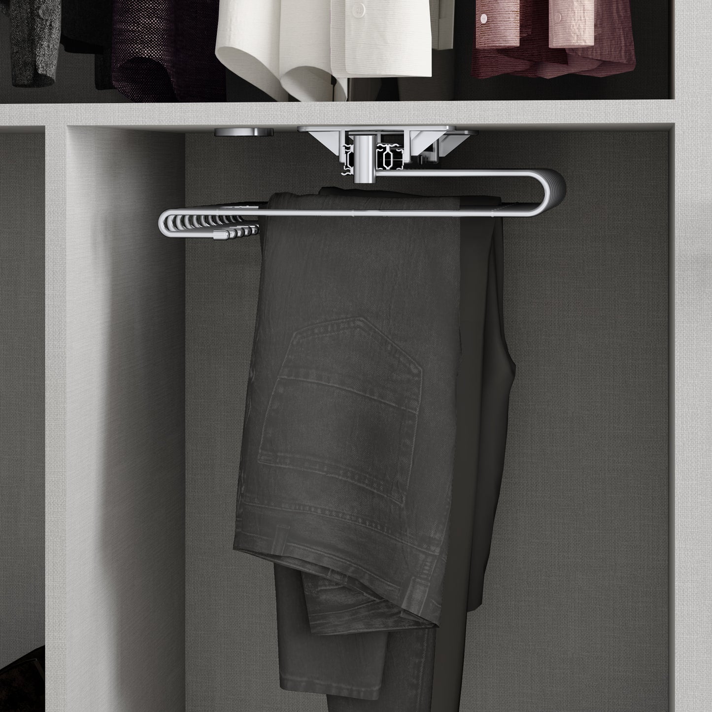 Emuca Removable trouser rack, Steel, Chrome