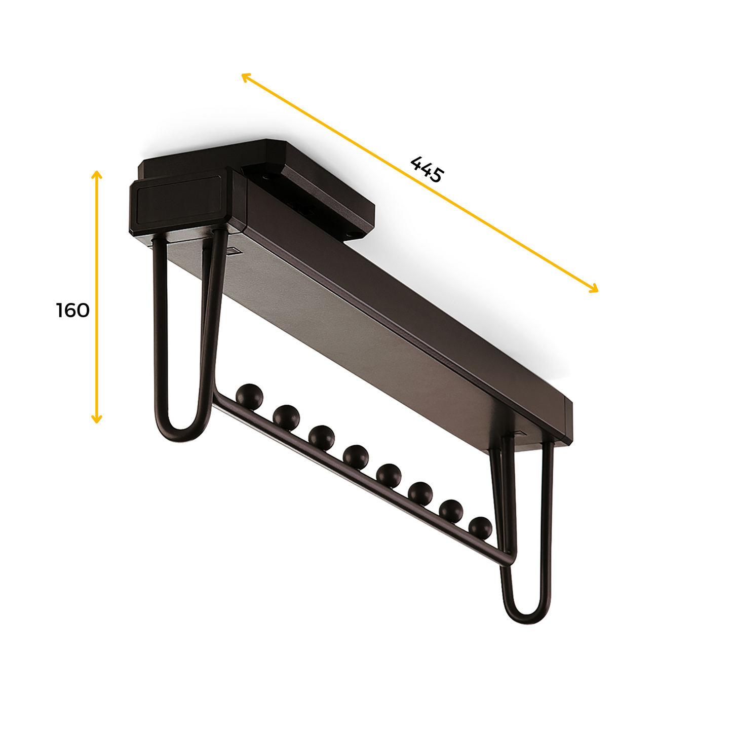 Emuca Colgador extraíble para armario Moka, Plástico y Aluminio, Pintado moka