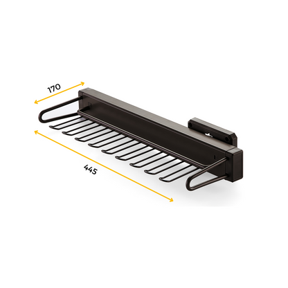 Emuca Moka removable side tie rack, Plastic and Aluminum, Moka painted