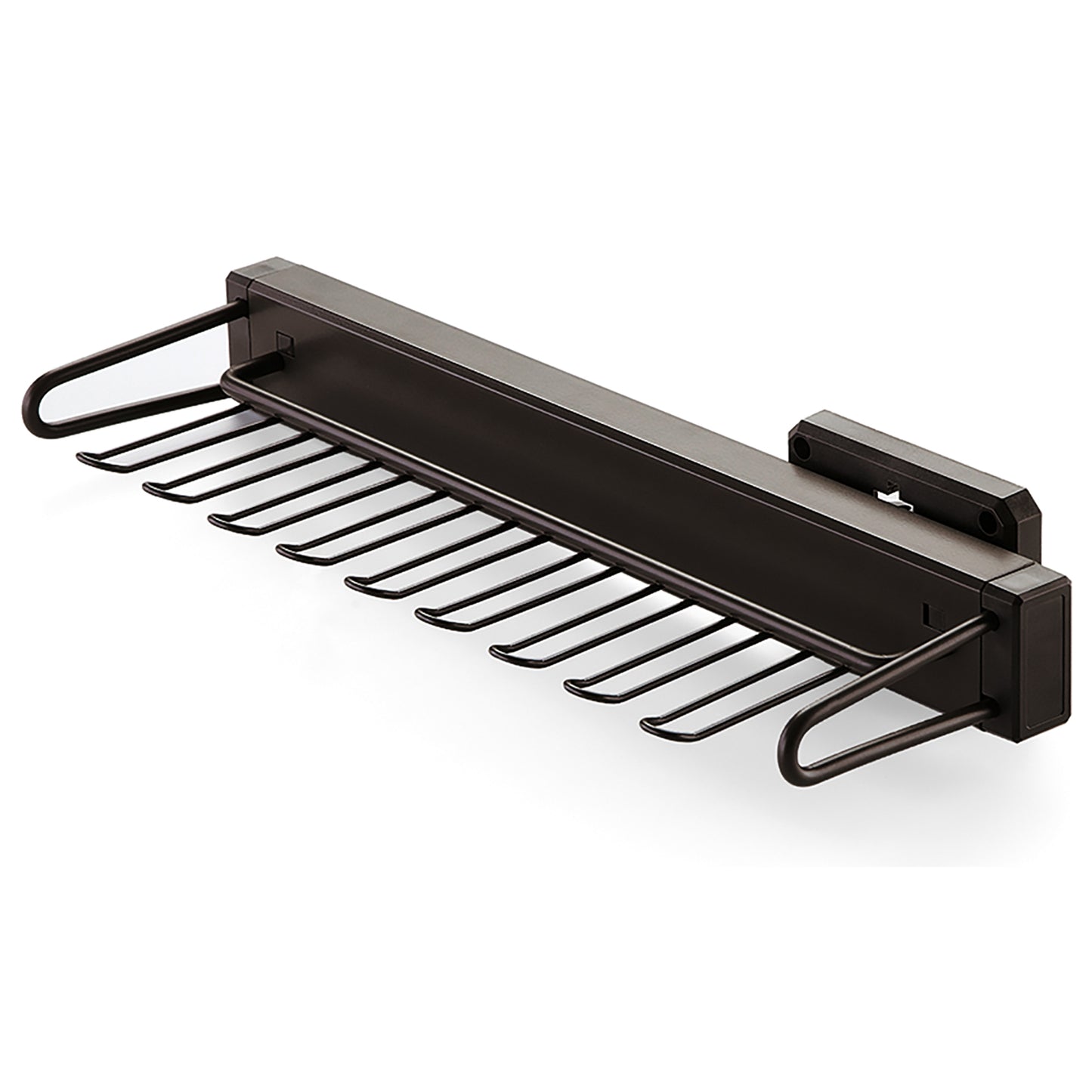 Emuca Moka removable side tie rack, Plastic and Aluminum, Moka painted