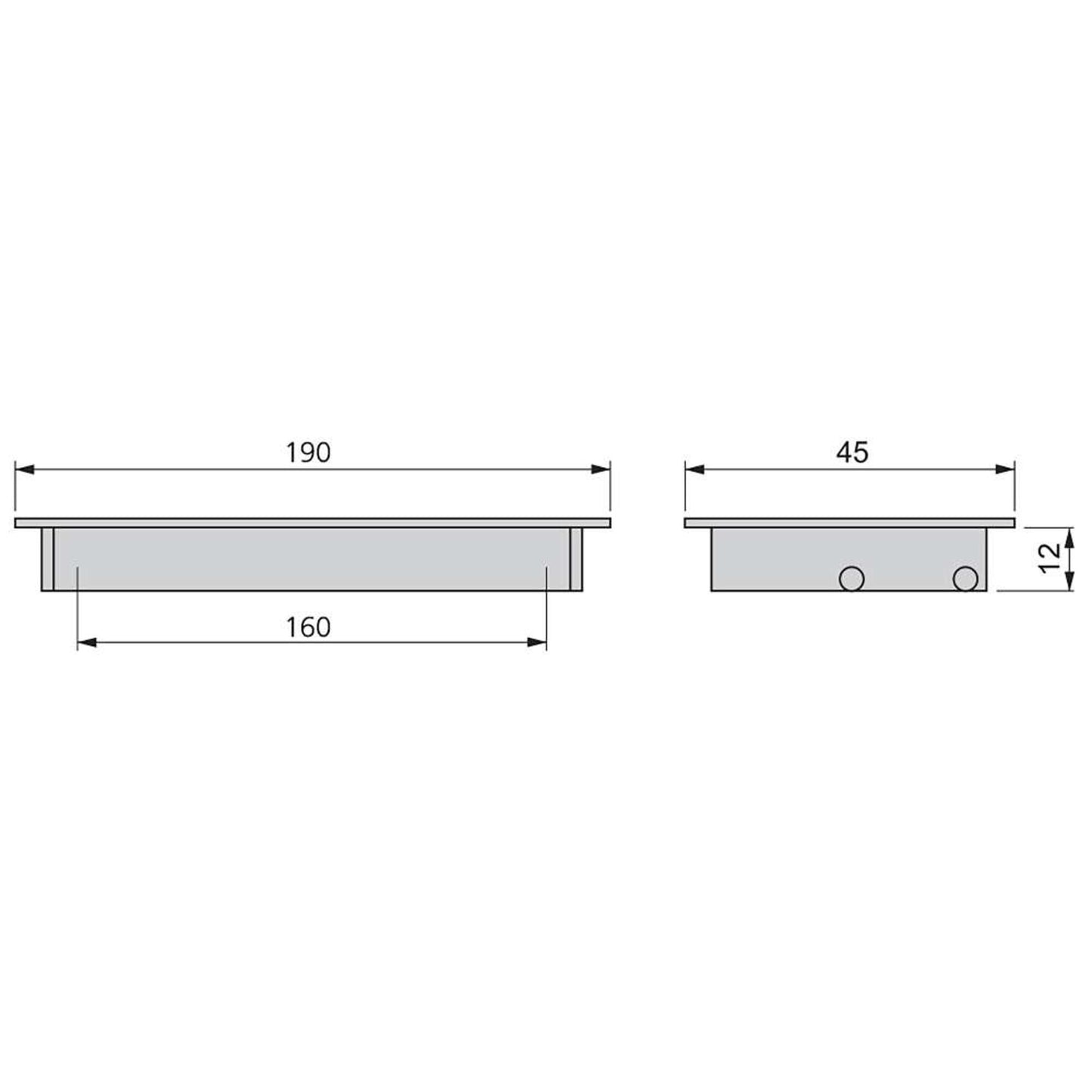 Emuca Lote de 20 tiradores para mueble Bologna, L190mm, intereje 160mm, Aluminio, Anodizado mate