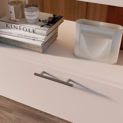 Emuca Lote de 10 tiradores para mueble Orlando, Acero, Níquel/Negro