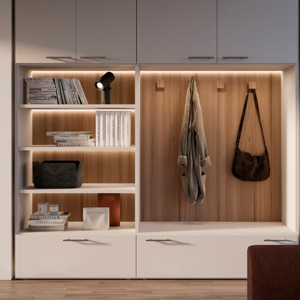 Emuca Lote de 10 tiradores para mueble Orlando, Acero, Níquel/Negro