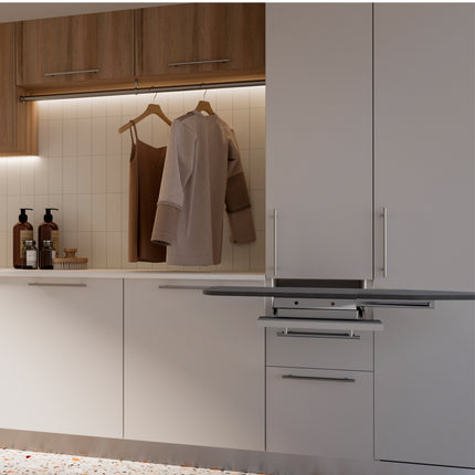 Emuca Lote de 10 tiradores para mueble Orlando, Acero, Níquel/Negro