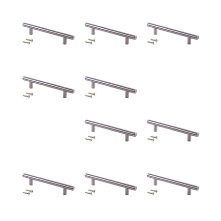 Emuca Lote de 10 tiradores para mueble Orlando, Acero, Níquel/Negro