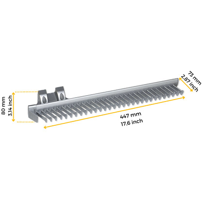 Emuca Removable side tie rack, matte anodized, plastic and aluminum