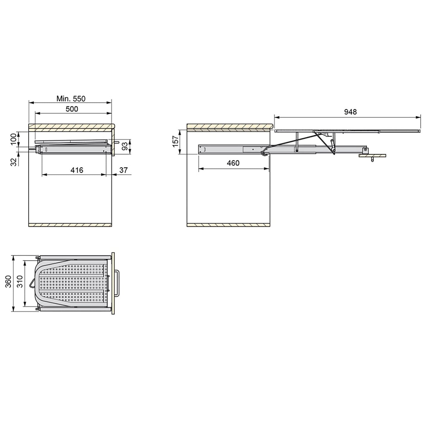 Emuca Tabla de planchar plegable y extraíble para mueble Iron, Acero, Pintado blanco