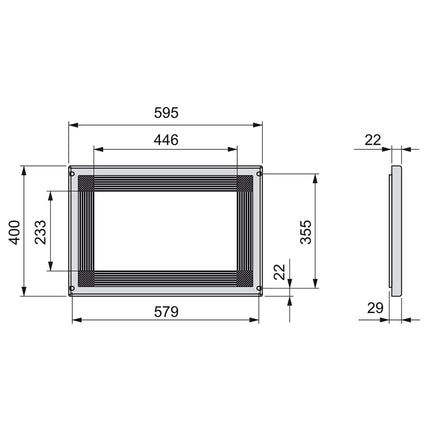 Estrutura para micro-ondas Emuca, para instalação em armários de cozinha, módulo 600mm, 600x400mm, Plástico, Branco