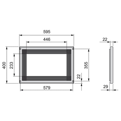 Emuca Microwave frame, to be built into kitchen furniture, 600mm module, 600x400mm, Plastic, White