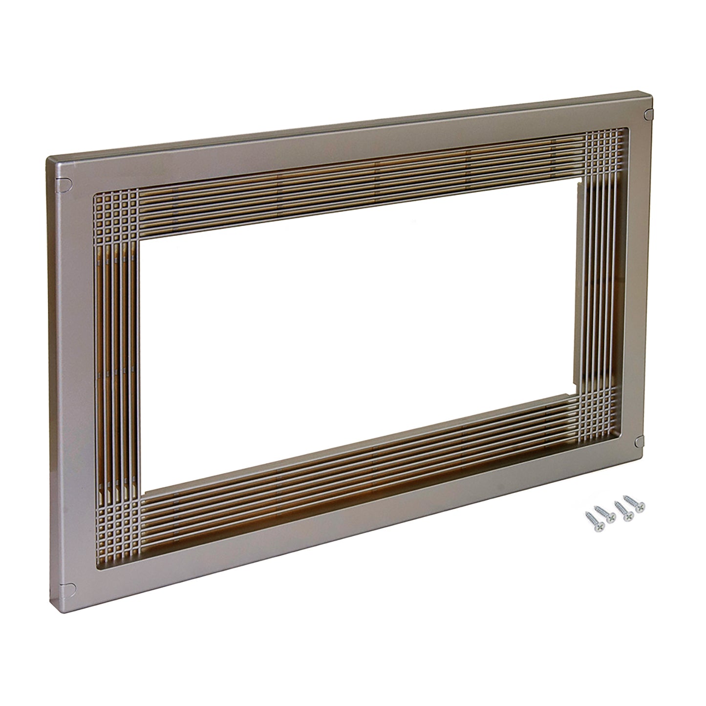 Emuca Microwave frame, to be built into kitchen furniture, 600mm module, 600x400mm, Plastic, Satin nickel