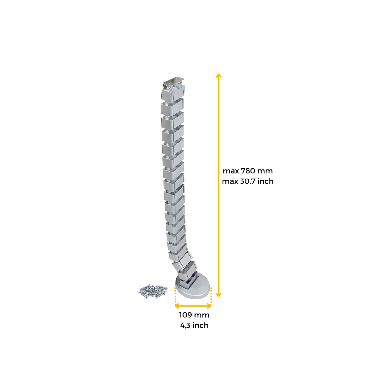 Emuca Pipe 4 cable gland column, Plastic, Painted aluminium