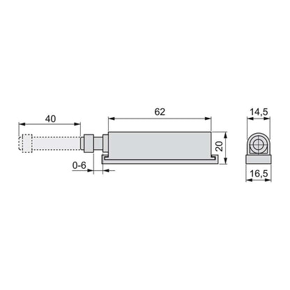 Emuca Set of 10 Push Latch door locks to screw into furniture, Plastic, Grey