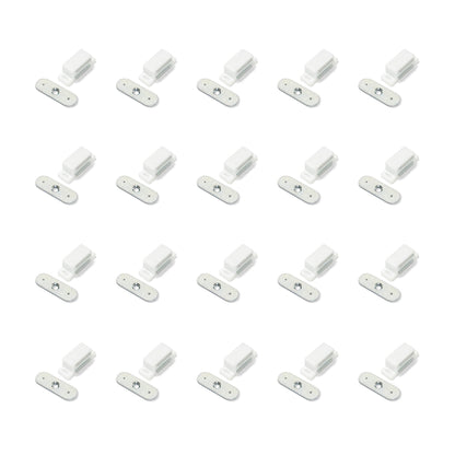 Emuca Set of 20 magnetic door catches, Steel and plastic, White