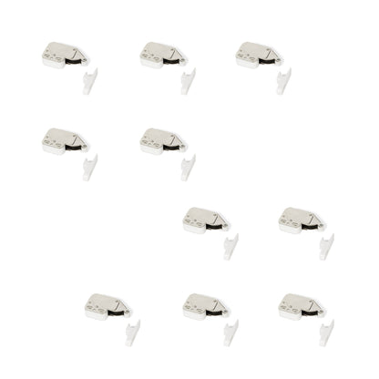 Emuca Set of 10 Fast Latch furniture locks, Steel and plastic, White