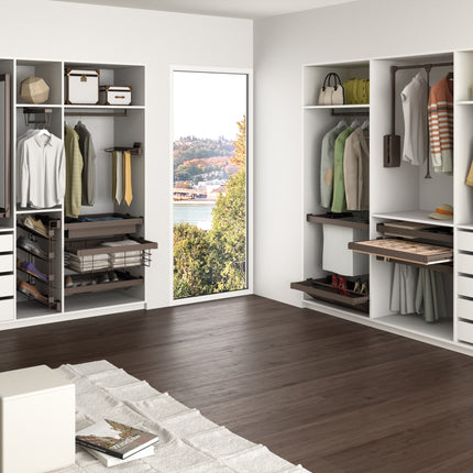 Gaveta para sapatos extraível Emuca Moka, 864 - 894, Aço, pintado Moka