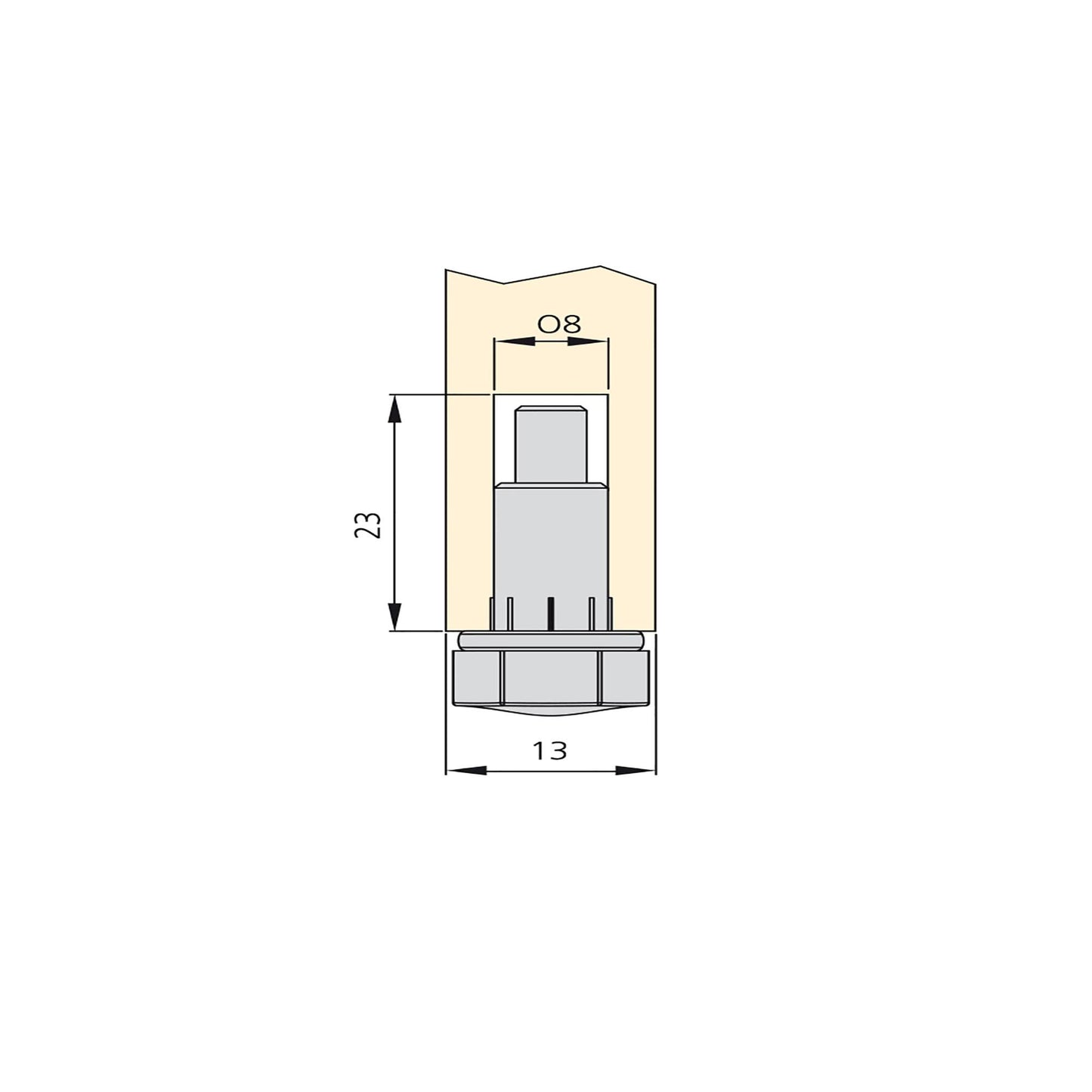 Emuca Lote de 20 pies niveladores para mueble, base hexagonal, M6, regulación 18mm, Acero y plástico