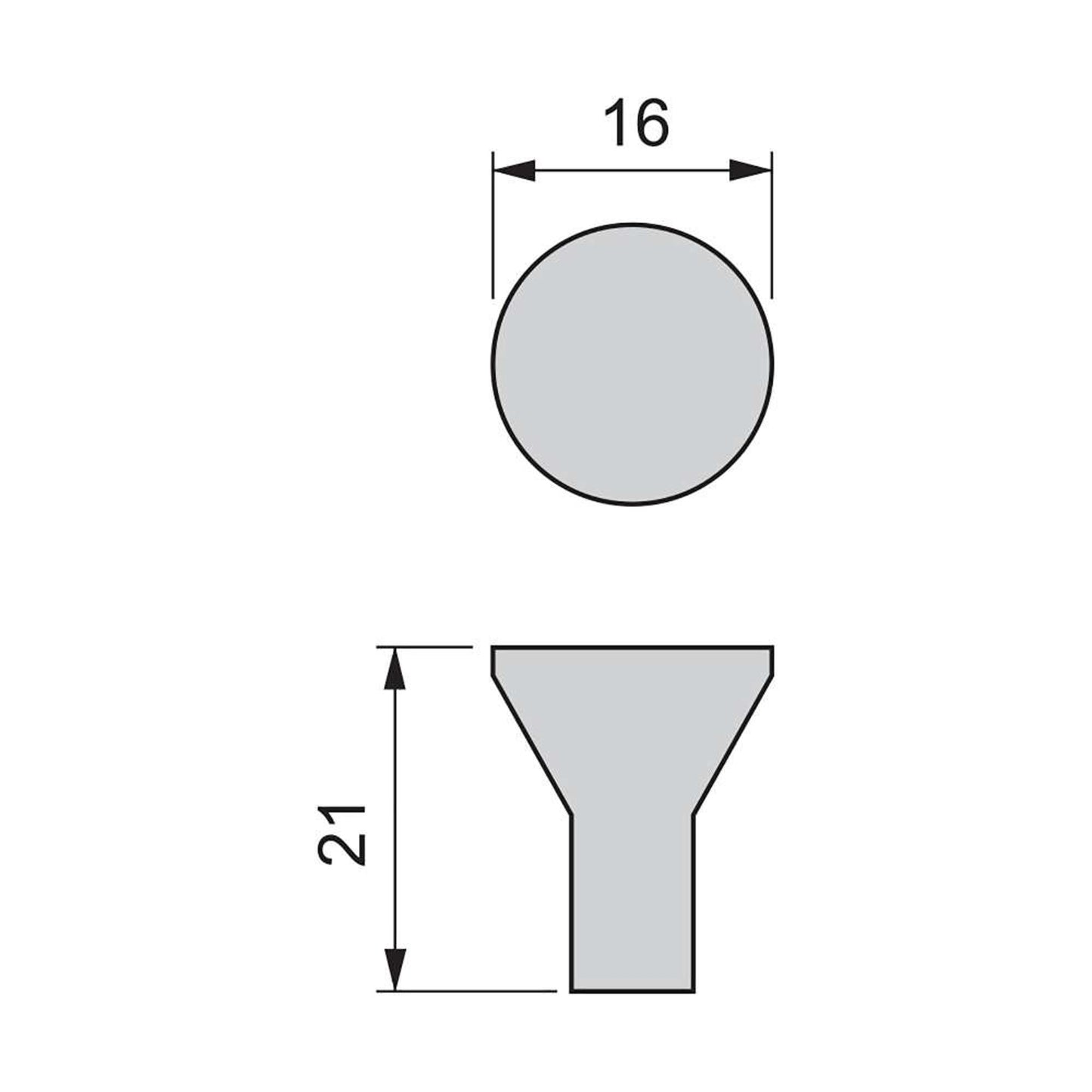 Emuca Lote de 25 pomos para mueble Tucson, diámetro 16mm, Zamak, Cromado