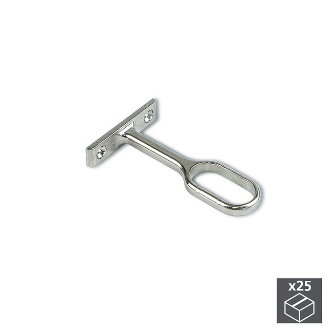 Emuca Central support for wardrobe rail, Zamak, Nickel plated