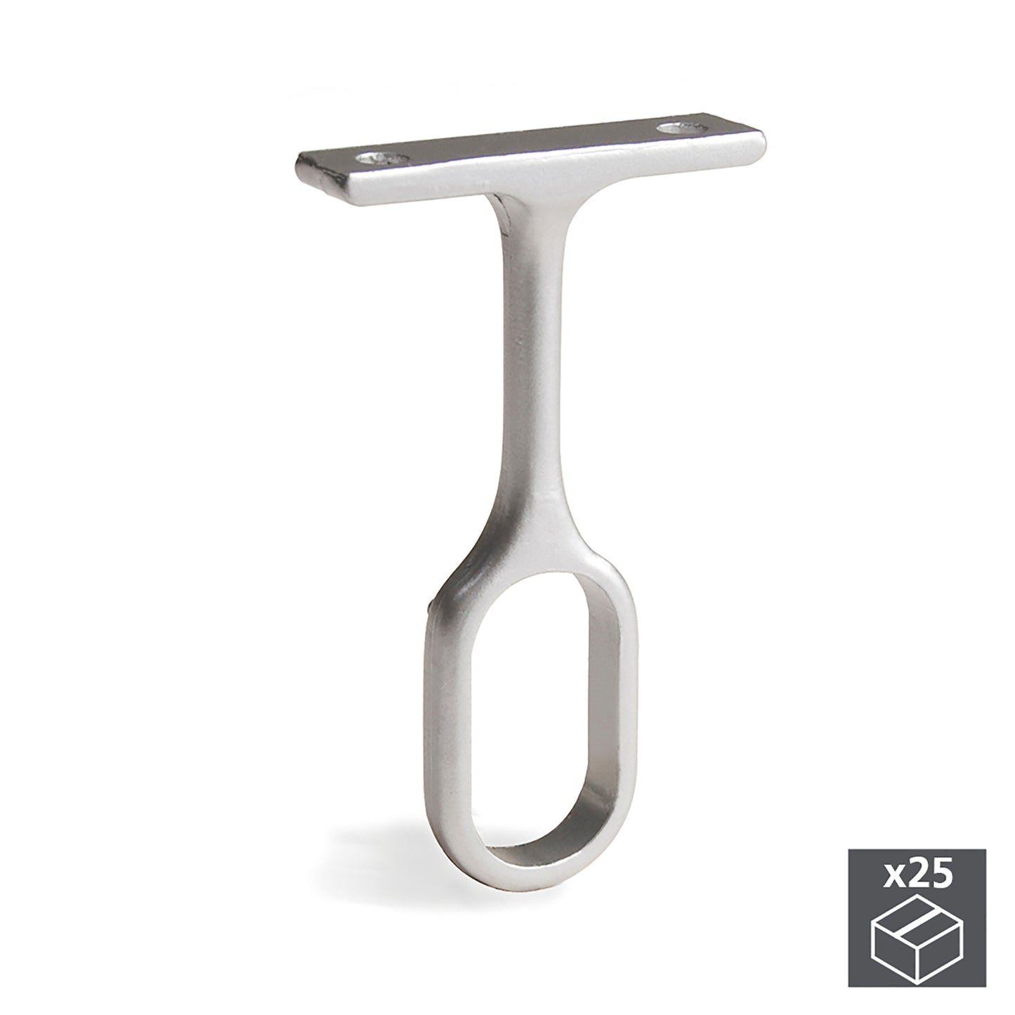 Emuca Central support for wardrobe rail, Zamak, Metallic grey