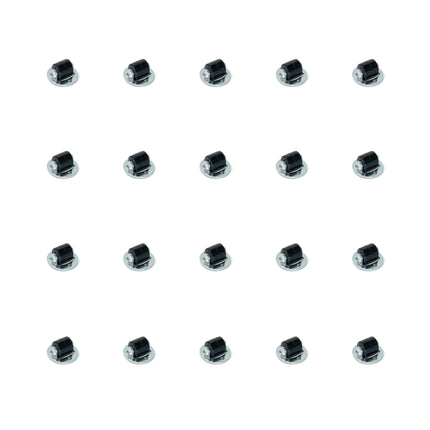 Emuca Lote de 20 ruedas para muebles, para tapa giratoria, diámetro 13mm, Acero y plástico