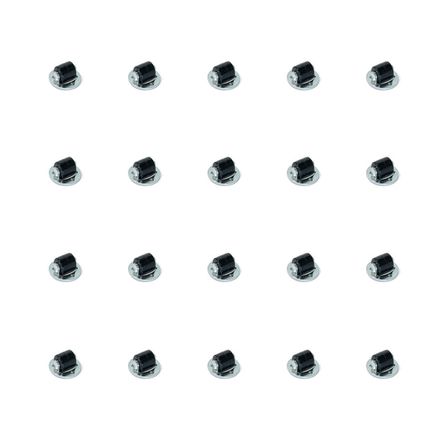 Emuca Set of 20 castors for furniture, for rotating lid, diameter 13mm, Steel and plastic