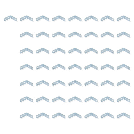 Emuca Lote de 50 escuadras de unión para muebles, 42x42mm, 4 agujeros, Acero, Cincado