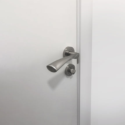 Emuca Lote de 5 condenas con roseta redonda para puertas de interior, diámetro 50mm, Zamak, Níquel satinado