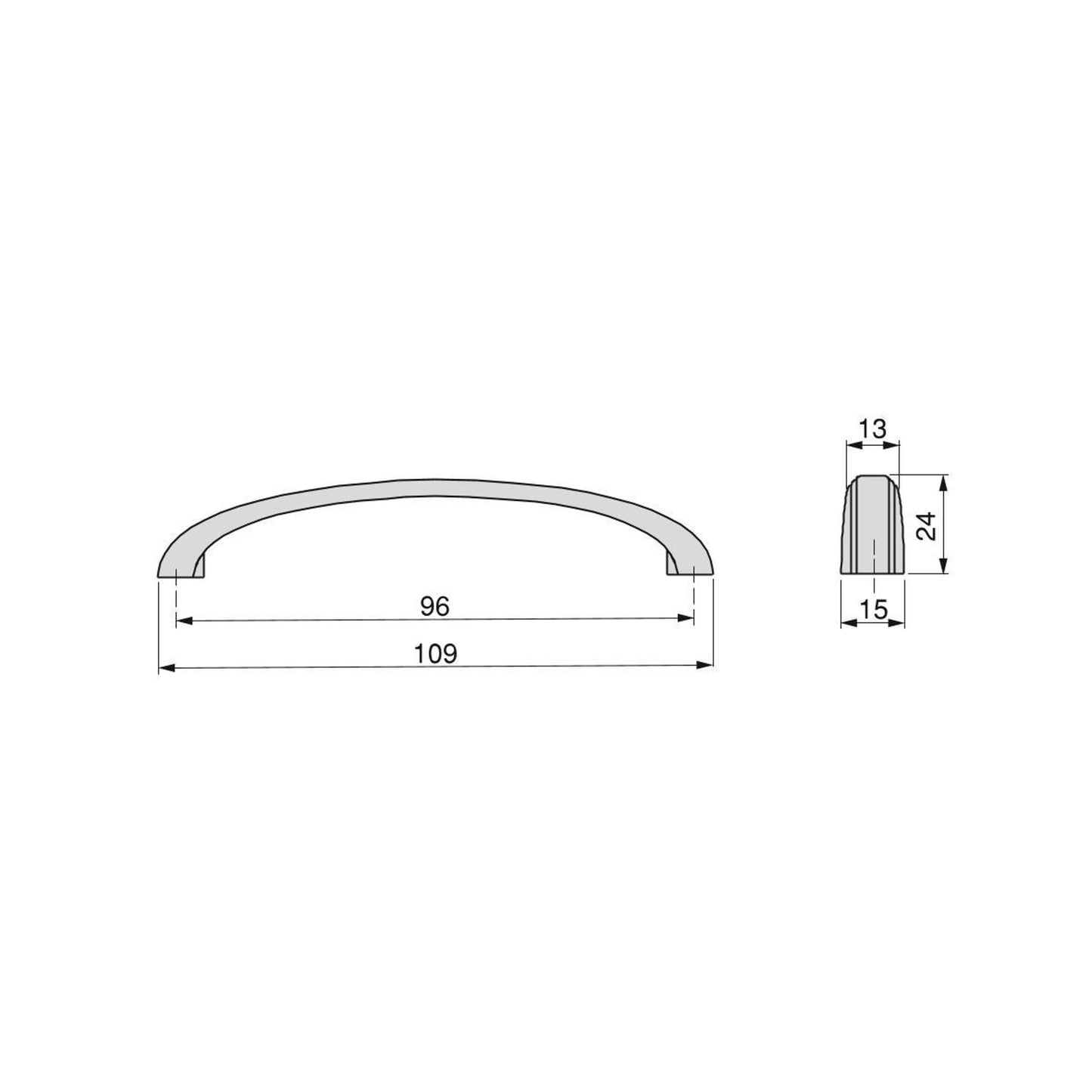 Emuca Lote de 25 tiradores para mueble Mombasa, L109mm, intereje 96mm, Zamak, Oro viejo