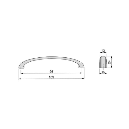 Emuca Lote de 25 tiradores para mueble Mombasa, L109mm, intereje 96mm, Zamak, Oro viejo