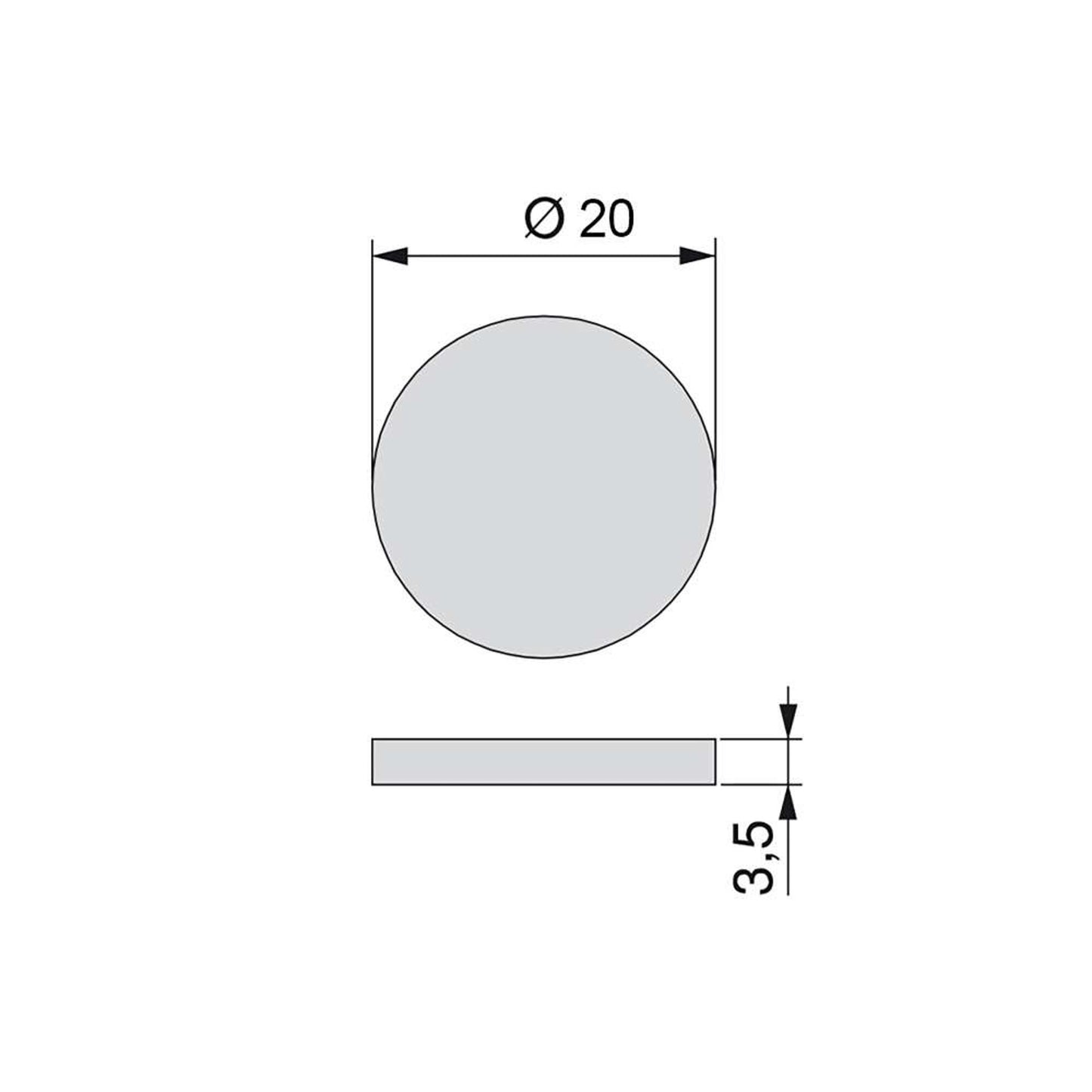 Emuca Lot of 1500 circular adhesive felt protectors for furniture, diameter 20mm, Fiber, Brown plastic