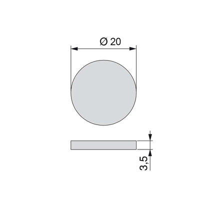 Emuca Lot of 1500 circular adhesive felt protectors for furniture, diameter 20mm, Fiber, Brown plastic